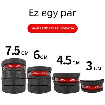 Magasságot növelő talpbetét nőknek és férfiaknak, láthatatlan, kényelmes, ütéscsillapító légpárnás, teljes talpbetét, sportos puha talp