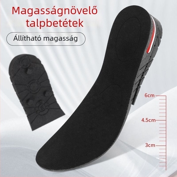 Magasságot növelő talpbetét nőknek és férfiaknak, láthatatlan, kényelmes, ütéscsillapító légpárnás, teljes talpbetét, sportos puha talp