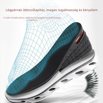 Magasságot növelő talpbetét nőknek és férfiaknak, láthatatlan, kényelmes, ütéscsillapító légpárnás, teljes talpbetét, sportos puha talp