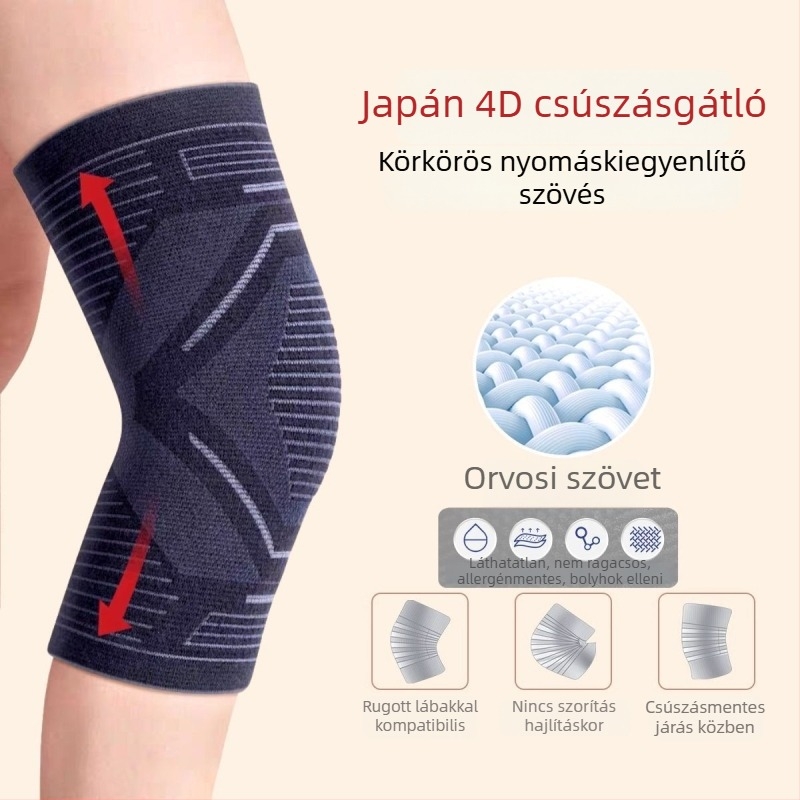 Térdvédők a melegítéshez és ízületi komfortért, bambusz szén rost, 6 órás hőmegtartás, belső viseletre tervezve, alkalmas futáshoz és különféle sportokhoz