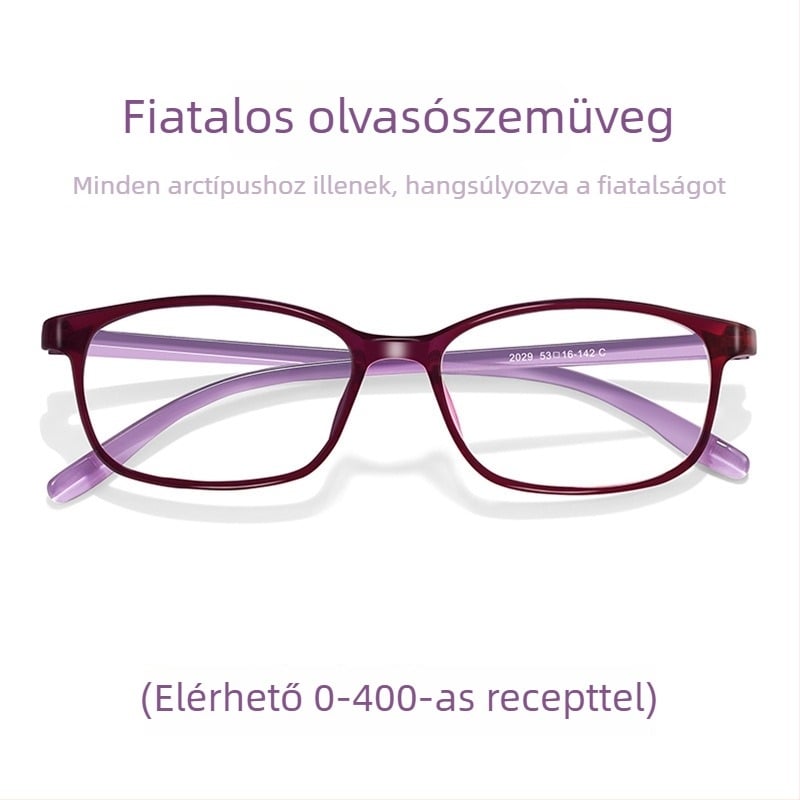 Ultra-light HD olvasószemüveg a távoli és közeli nézethez, kékfény elleni védelemmel, PC lencsékkel, TR90 keret, teljes keret, négyszögletes forma, modell 2029