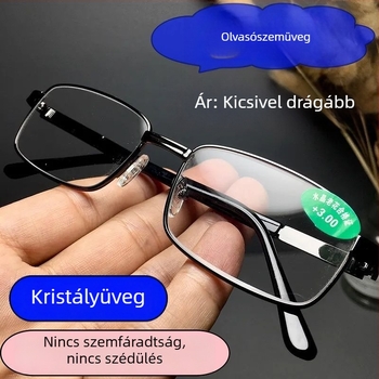 Teljes keretű fém olvasószemüveg, kékfény elleni védelem, HD éleslátás, modern üzleti stílus
