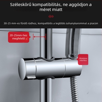 Fúrás nélküli zuhanyfej tartó, állítható magasságú rúd – ABS anyag, Snap-in telepítés, fürdőszobai kiegészítő Yujiangmu