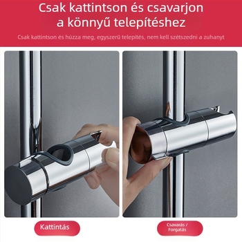 Fúrás nélküli zuhanyfej tartó, állítható magasságú rúd – ABS anyag, Snap-in telepítés, fürdőszobai kiegészítő Yujiangmu