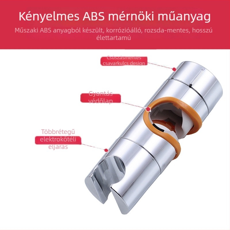 Fúrás nélküli zuhanyfej tartó, állítható magasságú rúd – ABS anyag, Snap-in telepítés, fürdőszobai kiegészítő Yujiangmu