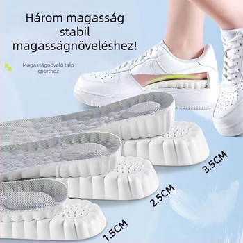 Magasságot növelő talpbetét, EVA, teljes talpbetét, uniszex, modell 2025015, lélegző, szag elleni védelem, növeli a magasságot, nem fárasztja a lábat hosszú állás közben