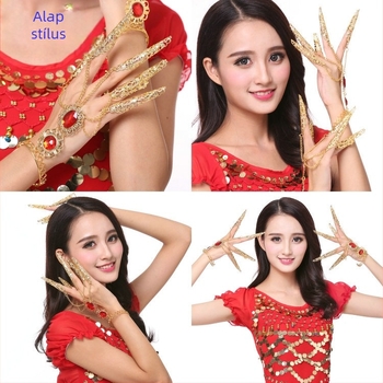 Xinjiang etnikus stílusú táncruha Thousand-Hand Guanyin köröm készlettel, Spandex anyag és fém bevonatos részletekkel — Belly Dance, nőknek, 2023 tavasz