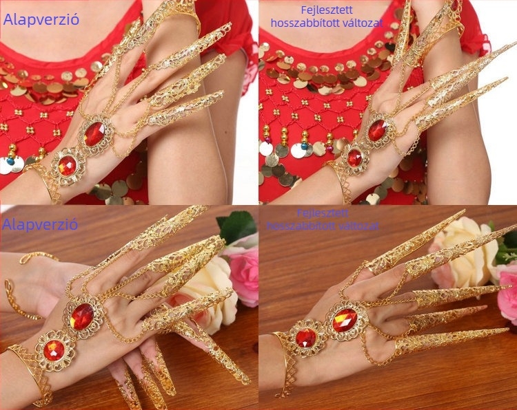 Xinjiang etnikus stílusú táncruha Thousand-Hand Guanyin köröm készlettel, Spandex anyag és fém bevonatos részletekkel — Belly Dance, nőknek, 2023 tavasz