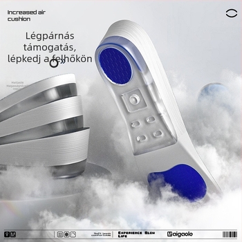 Magasságot növelő talpbetét láthatatlan géllel – csúszásmentes, teljes talpú, téli bakancsokhoz, uniszex, minden évszakra