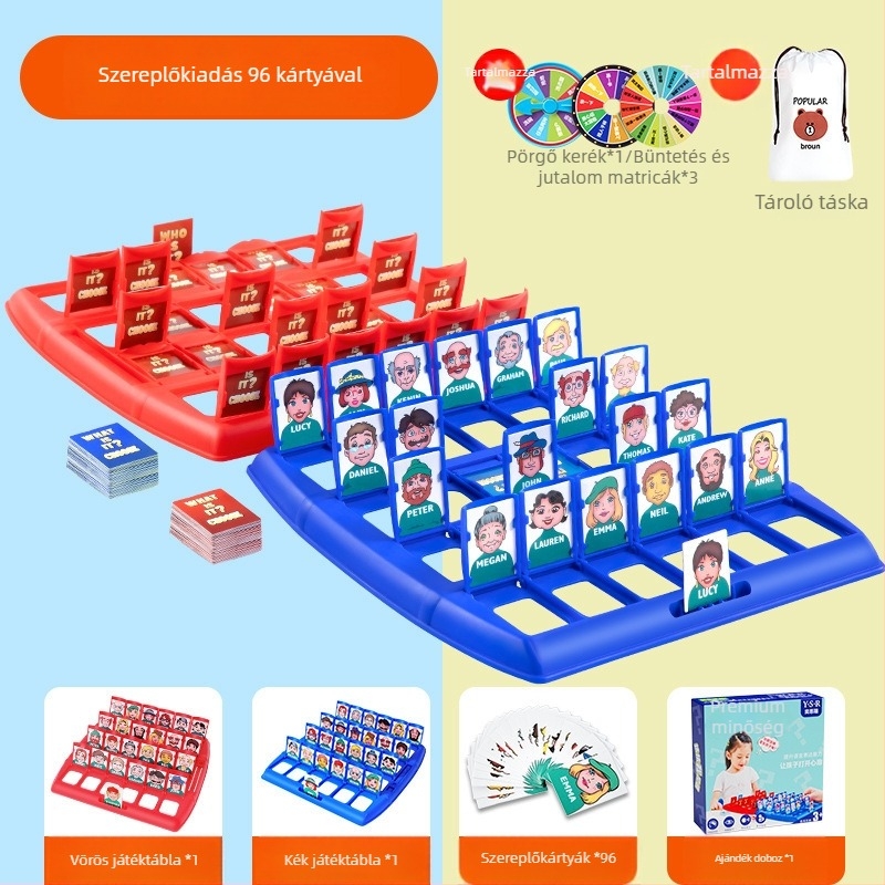 Gyerekeknek szóló, két játékos kártyás társasjáték: interaktív gondolkodási edzés, szellemi fejlesztés, kéz-szem koordináció, ABS anyag, 4-6 éves korosztály