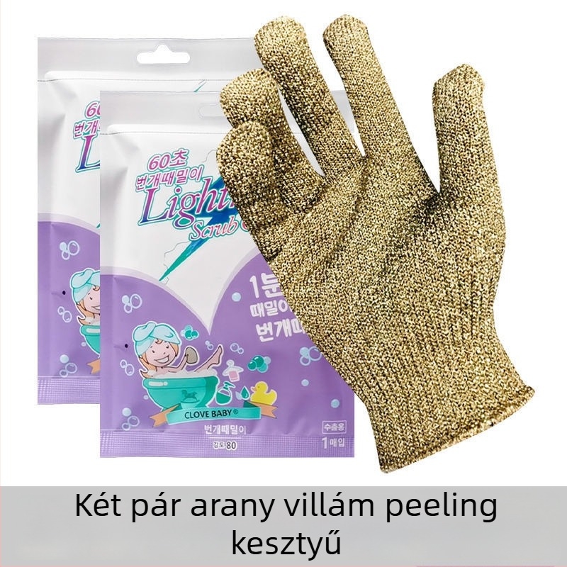 Ötfogú fürdőkesztyű – poliészterből, testre és hátra, gyermekbarát