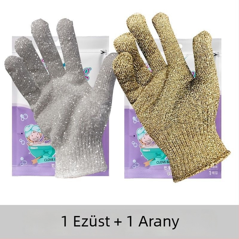 Ötfogú fürdőkesztyű – poliészterből, testre és hátra, gyermekbarát