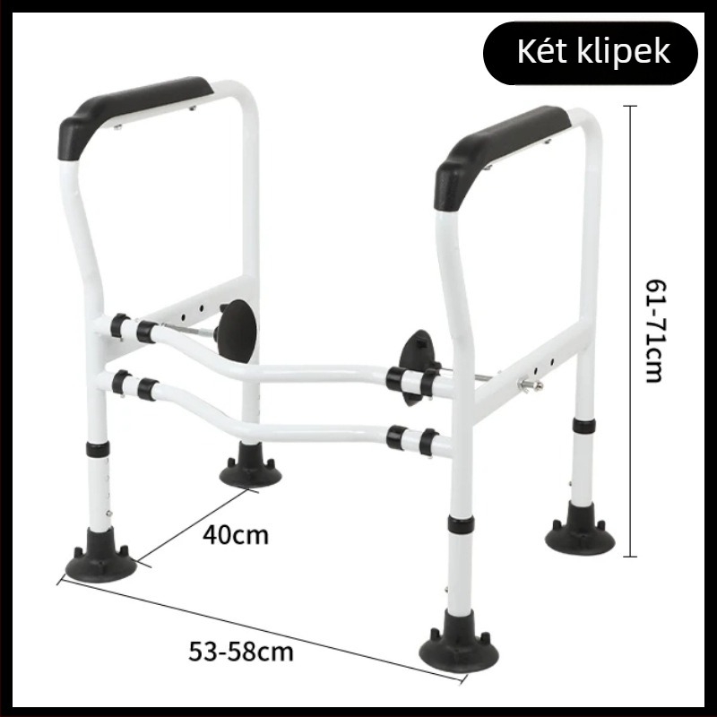 WC kapaszkodó szívófejes csészével, fúrás nélkül, idős és terhes nők számára, szénacél, modern minimalist stílus, teherbírás 400