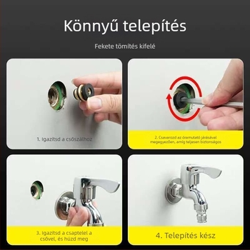 Rézanyagú vízhárító sarokszelepe tömítőgyűrűvel beépített telepítéshez