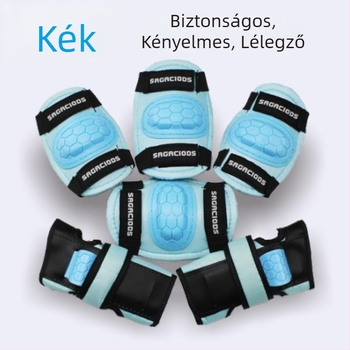 Gyerekeknek való kerékpáros sisak és könyök- és térdvédő készlet (Könyök- és térdvédők; Anyag: szivacs; Gyerekeknek; Görkorcsolya)