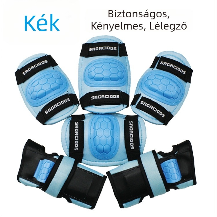 Gyerekeknek való kerékpáros sisak és könyök- és térdvédő készlet (Könyök- és térdvédők; Anyag: szivacs; Gyerekeknek; Görkorcsolya)