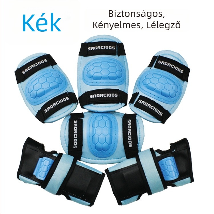 Gyerekeknek való kerékpáros sisak és könyök- és térdvédő készlet (Könyök- és térdvédők; Anyag: szivacs; Gyerekeknek; Görkorcsolya)
