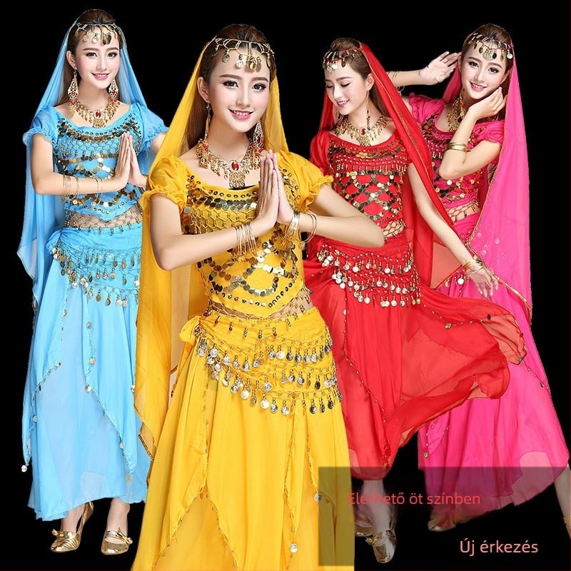 Belly Dance kosztüm indiai néptánchoz, poliészter anyag, uniszex, megjelenés: 2025 tavasz, 30–34 éveseknek