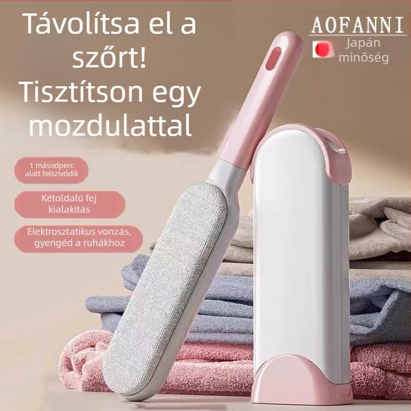 Szőrmentesítő kefe – ABS műanyagból, macska szőr eltávolítás, tartozék: tisztító doboz, modern letisztult dizájn