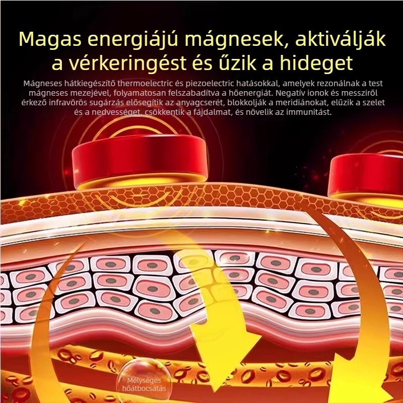 Mágneses önmelegedő deréköv – lumbális porckorongsérv és lumbális izomfeszülés esetén, uniszex, időseknek