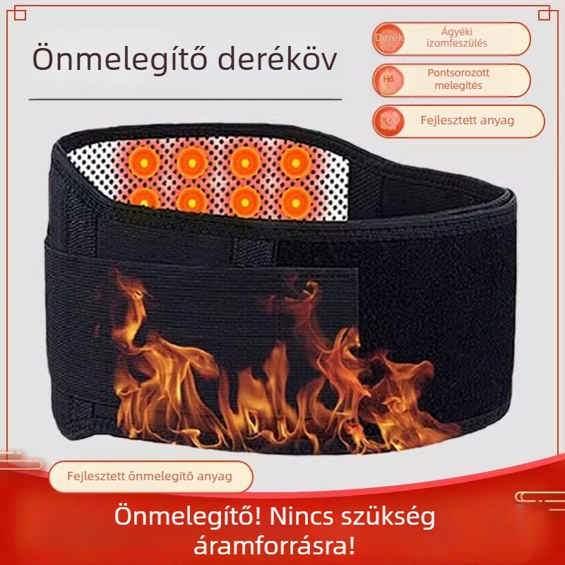 Mágneses önmelegedő deréköv – lumbális porckorongsérv és lumbális izomfeszülés esetén, uniszex, időseknek