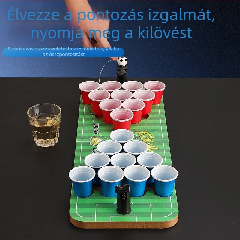 Mini Beerpong Asztali Játék Shot Pohárral és Futball–Kosárlabda Tábla Pinball (Fából; Huanyu; 7–60 éveseknek; Beltéri)