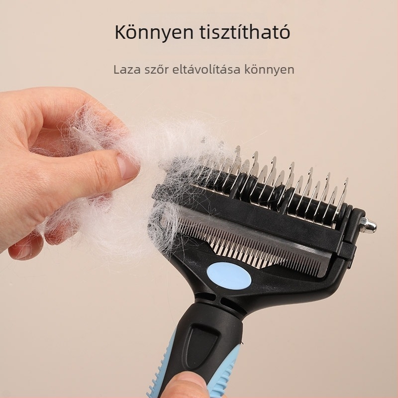 Többcélú kisállat-fésű macskáknak és kutyáknak, 3 az 1-ben ápoló eszköz, egyenes fésű a laza szőr eltávolításához, Termékkód: 91618, Márka: Little Pet First Grade