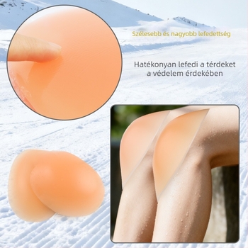 Silicone térdvédő síeléshez és havas sportokhoz, térdvédő, esés elleni, belső szilikon párna, univerzális, 150-200 g