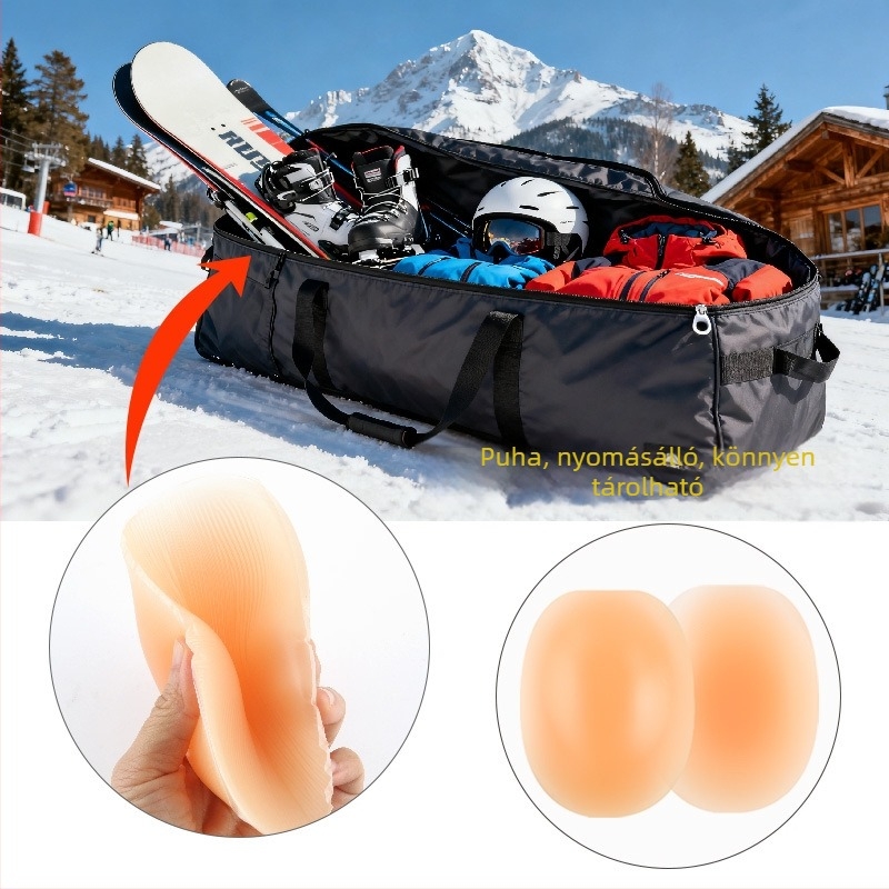 Silicone térdvédő síeléshez és havas sportokhoz, térdvédő, esés elleni, belső szilikon párna, univerzális, 150-200 g