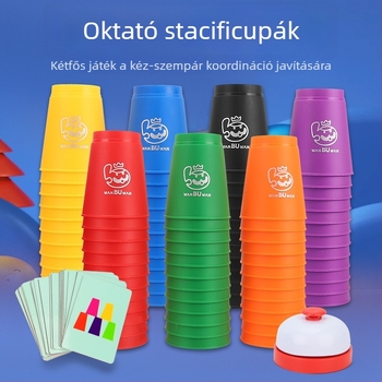 ohern Kupa pohár-stacking asztali játék – Gyorsaság, Puzzle és Logikai Edzés, Beltéri Szórakozás, 7–14 éveseknek, Csomagolás: táska, színes doboz, OPP zacskó