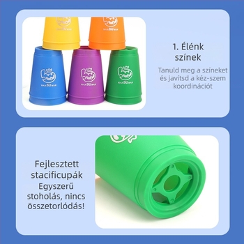 ohern Kupa pohár-stacking asztali játék – Gyorsaság, Puzzle és Logikai Edzés, Beltéri Szórakozás, 7–14 éveseknek, Csomagolás: táska, színes doboz, OPP zacskó