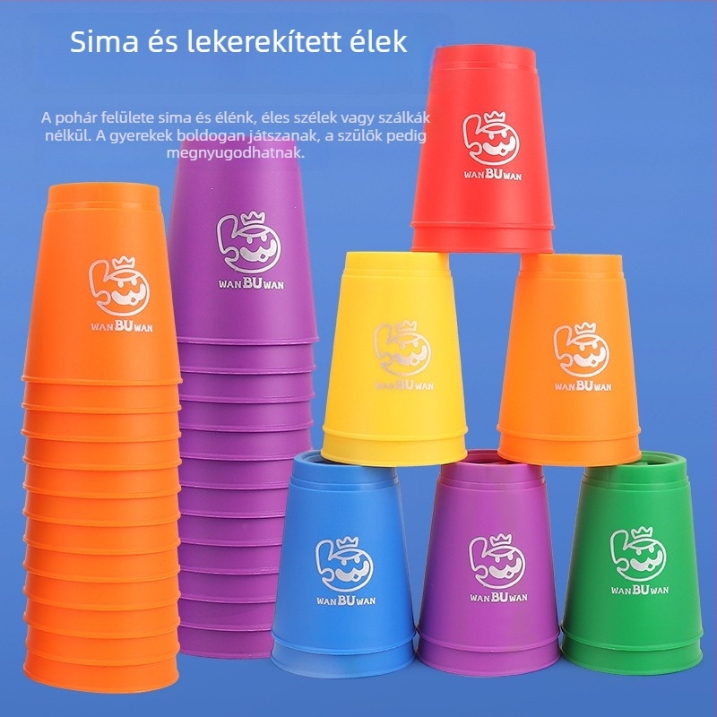 ohern Kupa pohár-stacking asztali játék – Gyorsaság, Puzzle és Logikai Edzés, Beltéri Szórakozás, 7–14 éveseknek, Csomagolás: táska, színes doboz, OPP zacskó