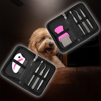 Shunchi Rozsdamentes acél – Állatok gondozó eszköz: gubancmentesítő fésű kutyáknak és macskáknak, bolha- és kullancseltávolítás