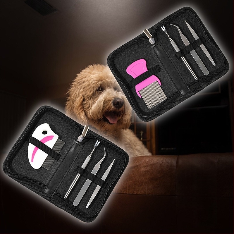 Shunchi Rozsdamentes acél – Állatok gondozó eszköz: gubancmentesítő fésű kutyáknak és macskáknak, bolha- és kullancseltávolítás