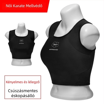 Női karate mellvéd, lélegző hálós anyag PP béléssel, féltestvédő, logó nyomtatásra kész