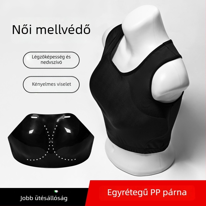 Női karate mellvéd, lélegző hálós anyag PP béléssel, féltestvédő, logó nyomtatásra kész