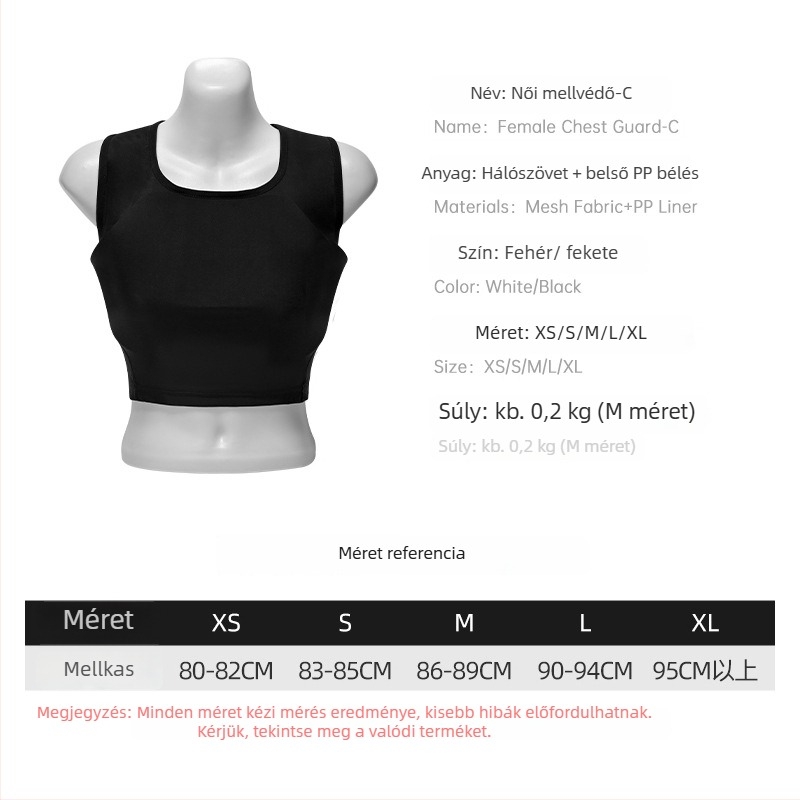 Női karate mellvéd, lélegző hálós anyag PP béléssel, féltestvédő, logó nyomtatásra kész