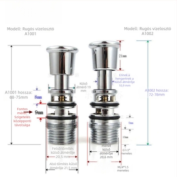 Fürdőkád elágazó szelepe magja húzókapcsoló rugóval — felületre szerelt zuhanyfej; CE tanúsítvány; Anyag: Egyéb; Telepítési szolgáltatás nélkül
