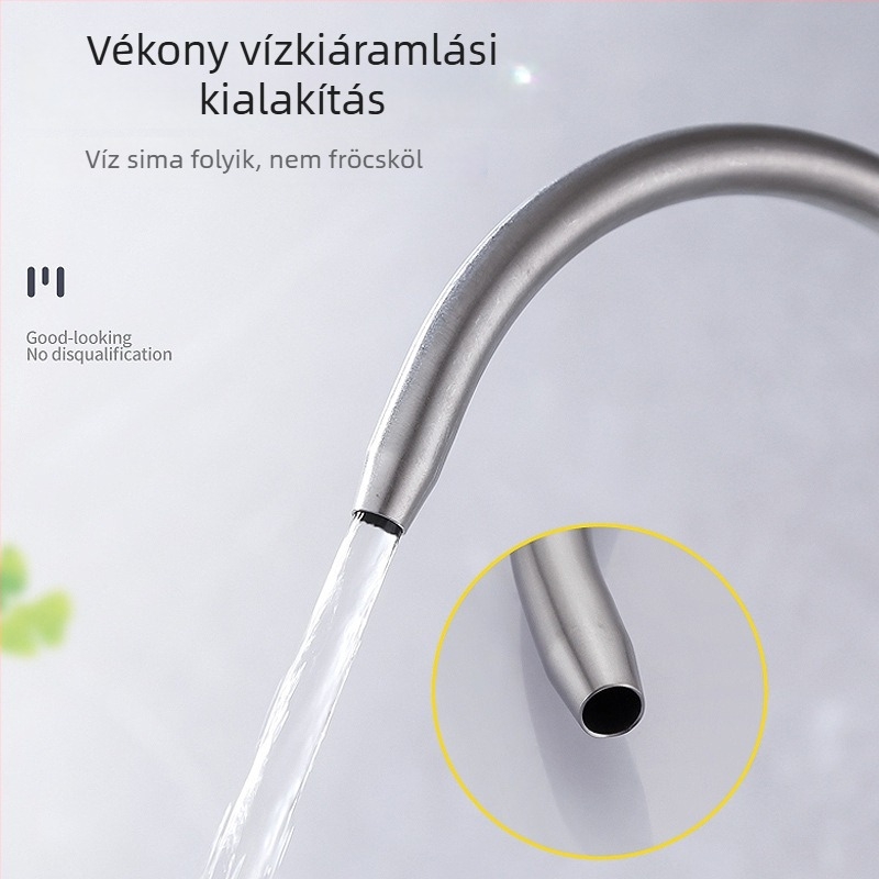 Konyhai tisztított víz csaptele, rozsdamentes acél, kerámiás szelepmag, ülés típusú szerelés, egycsuklós kialakítás