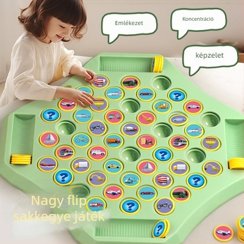 Családi memória- és párosító társasjáték — oktatóasztali játék, műanyagból, márka SIBEISI, 4-14 éveseknek, színes dobozos csomagolás