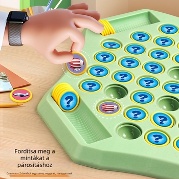 Családi memória- és párosító társasjáték — oktatóasztali játék, műanyagból, márka SIBEISI, 4-14 éveseknek, színes dobozos csomagolás