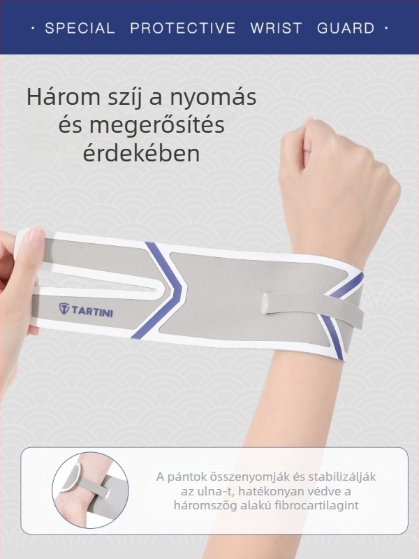 Tartini csukló ortézis TFCC-sérülésre, univerzális, spandex-nylon anyag, csuklóvédelem badmintonhoz és teniszezéshez