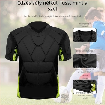 Spandex anyagú rövid ujjú védőruha derék- és vállvédőkkel felnőtteknek, több sporthoz (futball, rugby, jégkorong, paintball, lövészet)