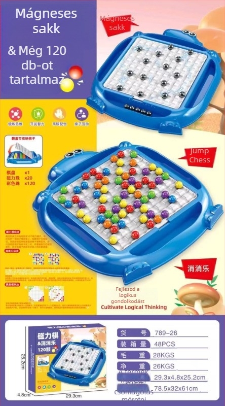 Gyerekeknek szánt asztali játék mágneses szenzoros sakk logikai gondolkodás fejlesztésére (Anyag: Műanyag; Különleges tulajdonságok: Logikai gondolkodás fejlesztése; Korosztály: 7–14 és 15–35; Termékkód: 789-25--28)