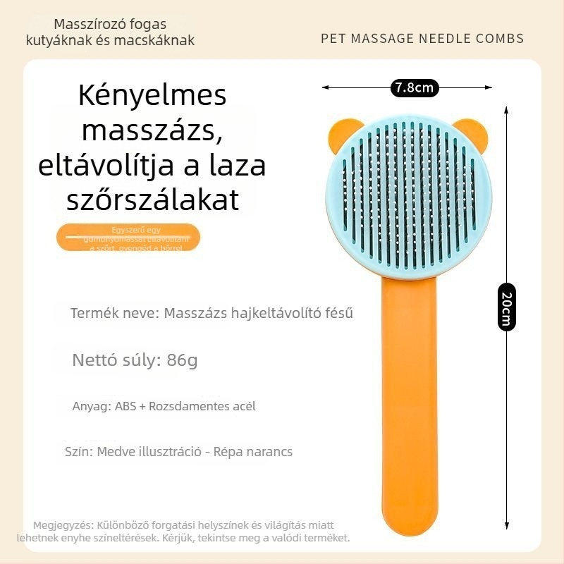 Kutyaszőr eltávolító fésű ABS és rozsdamentes acél tüskékkel, Tanizaki, fésű-ecset, 500 darabos csomag