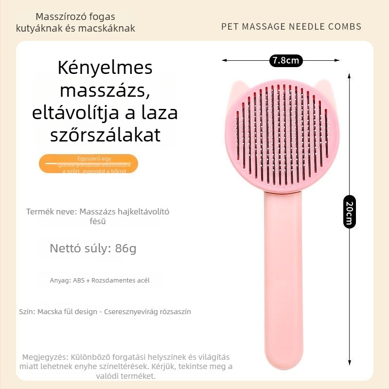 Kutyaszőr eltávolító fésű ABS és rozsdamentes acél tüskékkel, Tanizaki, fésű-ecset, 500 darabos csomag