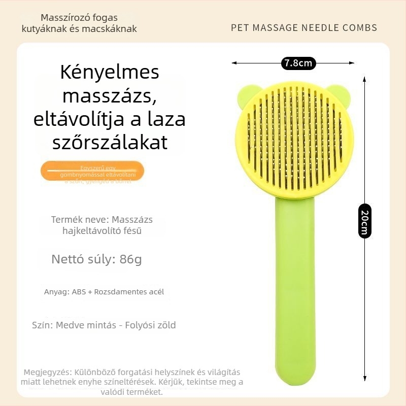 Kutyaszőr eltávolító fésű ABS és rozsdamentes acél tüskékkel, Tanizaki, fésű-ecset, 500 darabos csomag