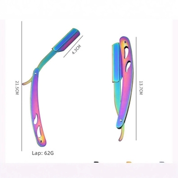 Rozsdamentes acél borotvatartó szemöldök formázáshoz, kézi borotva, klasszikus stílusú kialakítás, logó nyomtatás