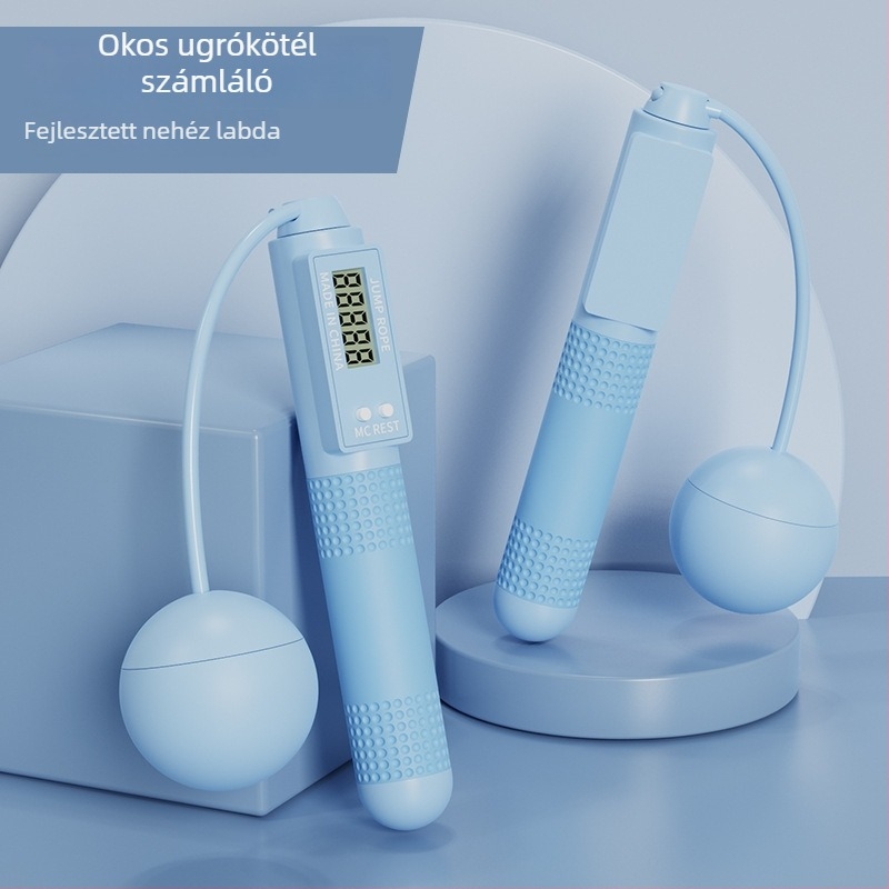 Csapágyas ugrókötél számlálóval, PVC anyagú edzéshez