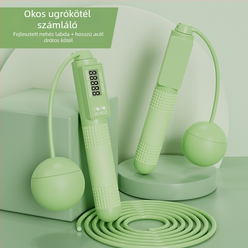 Csapágyas ugrókötél számlálóval, PVC anyagú edzéshez